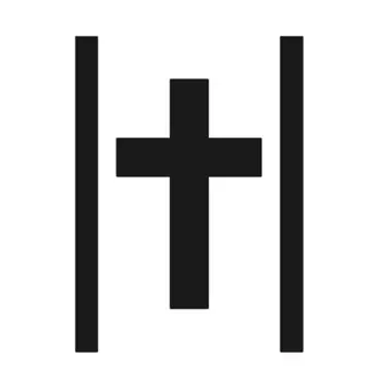 PRINT FACTORY Переводная Временная Татуировка Крест черный