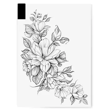 PRINT FACTORY Переводная Временная Татуировка Магнолия