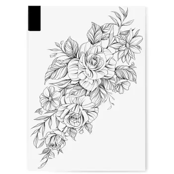 PRINT FACTORY Переводная Временная Татуировка Розы