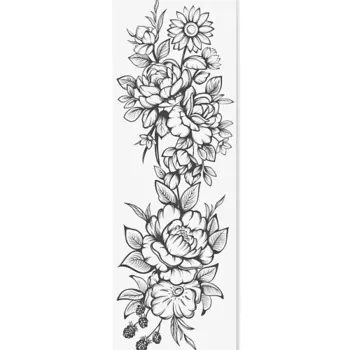 PRINT FACTORY Переводная Временная Татуировка Рукав Цветы