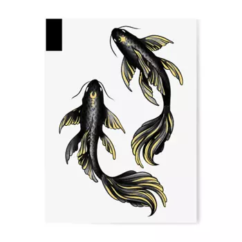 PRINT FACTORY Временная переводная тату Рыбы Карп