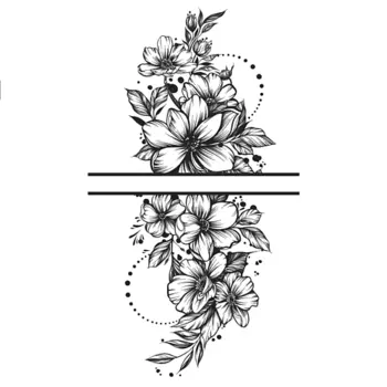 PRINT FACTORY Временная переводная татуировка Цветы