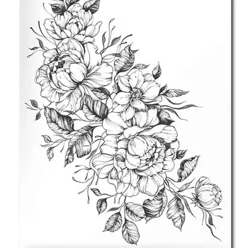 PRINT FACTORY Временная переводная татуировка Цветы