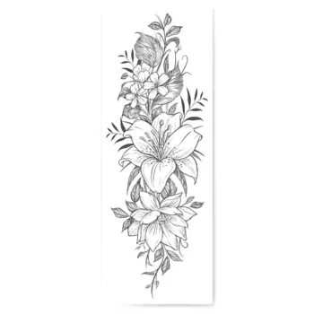 PRINT FACTORY Временная Переводная Татуировка Цветы-Лилия
