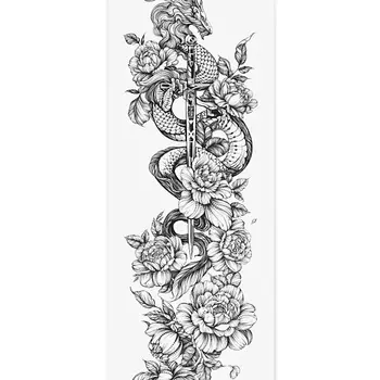 PRINT FACTORY Временная переводная татуировка Дракон