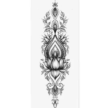 PRINT FACTORY Временная переводная татуировка Лотос