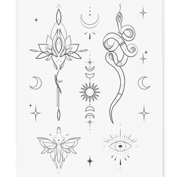 PRINT FACTORY Временная переводная татуировка Лотос