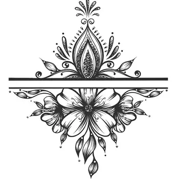 PRINT FACTORY Временная переводная татуировка Пион