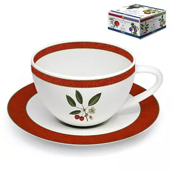 PRIORITY Чайная пара Дыхание Прованса "Вишня" в подарочной коробке