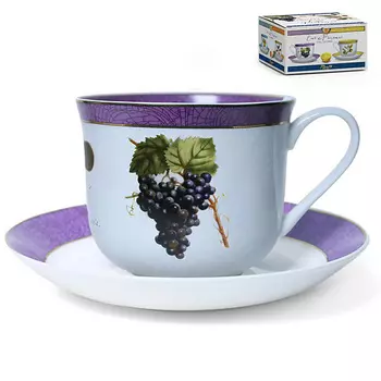 PRIORITY Чайная пара «Стейчкол» Дыхание Прованса «Виноград» в подарочной коробке