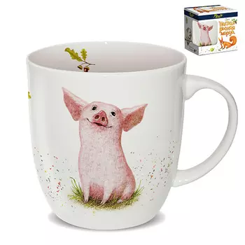 PRIORITY Кружка Наглая рыжая морда «Счастливый поросенок» в подарочной упаковке