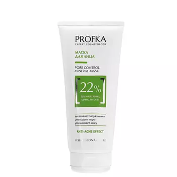 PROFKA Маска для лица с зеленой глиной, цинком и иссопом Pore Control Mineral Mask