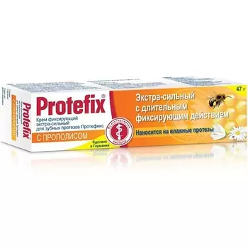 Протефикс крем фиксирующий д/зубных протезов экстра-сильный прополис 40мл