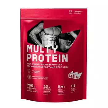 PROTEIN REX Коктейль со вкусом клубничного мороженого Multy Protein