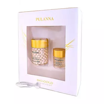PULANNA Подарочный набор омолаживающей косметики для лица с золотом и пептидами