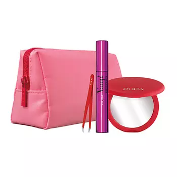 PUPA Подарочный набор с тушью для ресниц, зеркалом, щипчиками для бровей с модным аксессуаром Vamp! Lash Extender