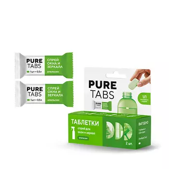 PURETABS Спрей для окон и зеркал - 2 таблетки