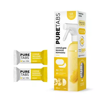 PURETABS Спрей для ванной комнаты - бутылка и 2 таблетки