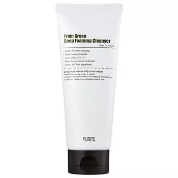 PURITO Пенка для умывания с центеллой и зелёным чаем From Green Deep Foaming Cleanser 150.0