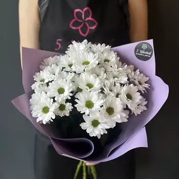 ПЯТЬ ЦВЕТОВ Букет 5 белых хризантем