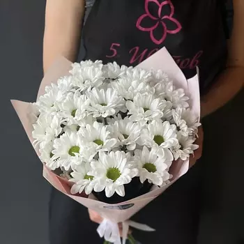 ПЯТЬ ЦВЕТОВ Букет 7 белых хризантем