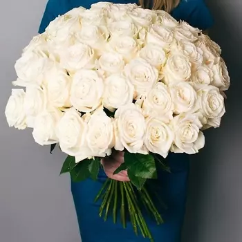 ПЯТЬ ЦВЕТОВ Букет из 39 белых роз, Эквадор 60 см