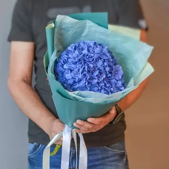 ПЯТЬ ЦВЕТОВ Букет из голубой мини гортензии