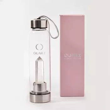 QUARZ Бутылка с розовым кварцем для воды