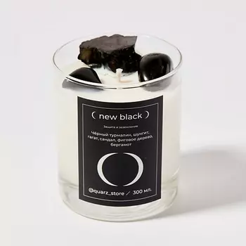 QUARZ Свеча NEW BLACK с кристаллами 300.0