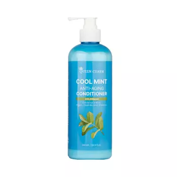 QUEEN CHARM Освежающий кондиционер для волос с 10% экстрактом мяты, COOL MINT ANTI-AGING
