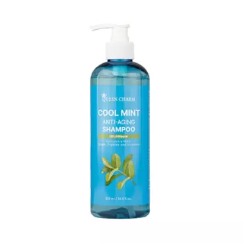 QUEEN CHARM Освежающий шампунь для волос с 10% экстрактом мяты COOL MINT ANTI-AGING SHAMPOO