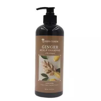 QUEEN CHARM Восстанавливающий шампунь для волос и кожи головы с 10% экстрактом имбиря