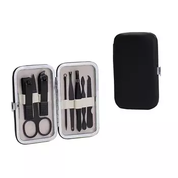 QUEEN FAIR Набор маникюрный «Black», 8 предметов, в футляре