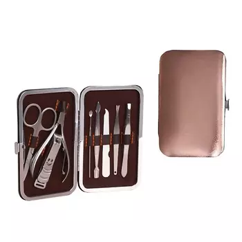 QUEEN FAIR Набор маникюрный «Metallic» 8 предметов в футляре