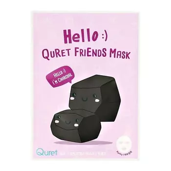 QURET Маска для лица HELLO с древесным углем очищающая 25.0