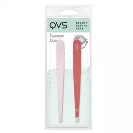 QVS Набор пинцетов для бровей Tweezer Duo