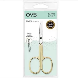 QVS Ножницы для маникюра широкие золото