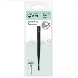 QVS Пинцет с прямыми кончиками черный