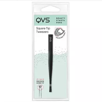 QVS Пинцет с прямыми кончиками черный