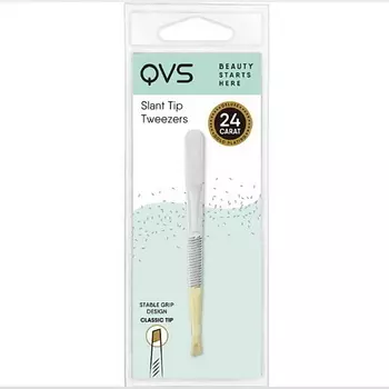 QVS Пинцет со скошенными кончик золото
