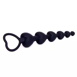 RABBY Анальные бусы, черные, 18,5 см