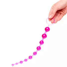 RABBY Анальные бусы, розовые, 30 см