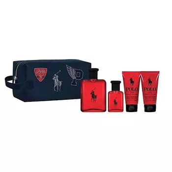 RALPH LAUREN Парфюмерный набор Polo Red Туалетная вода+Гель для душа+Лосьон+косметичка