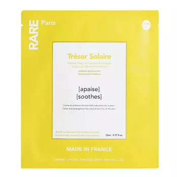 RARE PARIS Успокаивающая и укрепляющая тканевая маска Trsor Solaire