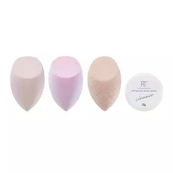 REAL TECHNIQUES Набор спонжей и мыло для очищения спонжей Summer Haze Blend + Glow Set