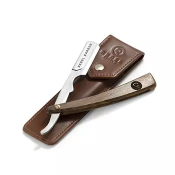 REBEL Опасная бритва Luxury с кожаным чехлом (сменное лезвие в комплект не входит)