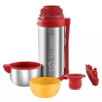 RELAXIKA Термос 1,5 литра для еды и напитков с широким горлом, ручкой и ремешком