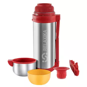 RELAXIKA Термос 1,8 литра для еды и напитков с широким горлом, ручкой и ремешком