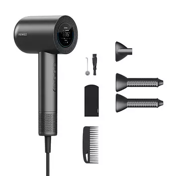 REMEZ Фен-стайлер MODEL S+ с расчёской и термочехлом для насадок RMB-707x