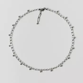 РЕСУРС Чокер из стеклянных бусин со стальными шарами